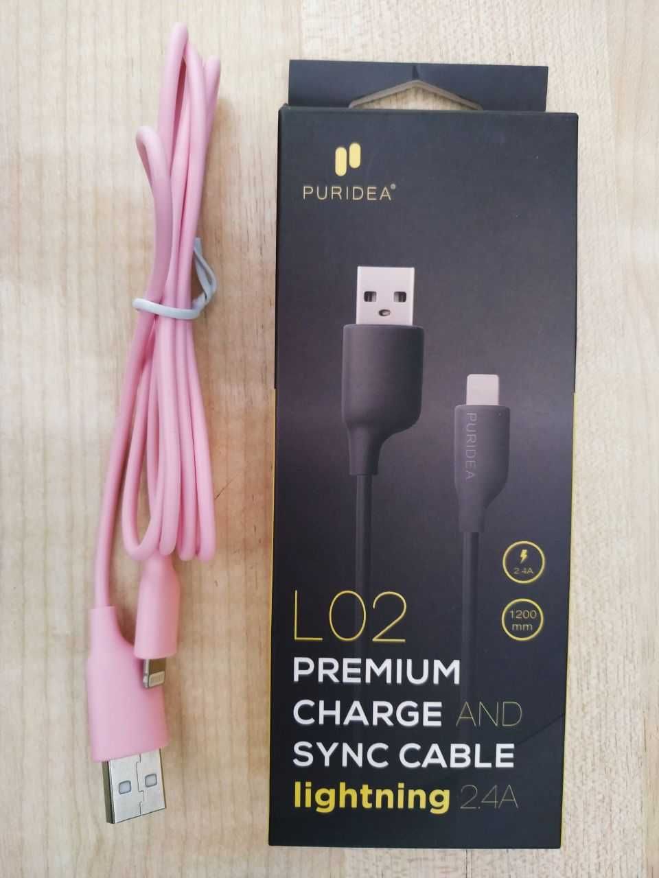 Кабель iPhone/iPod/iPad PURIDEA Lightning 1.2м L02 - Pink