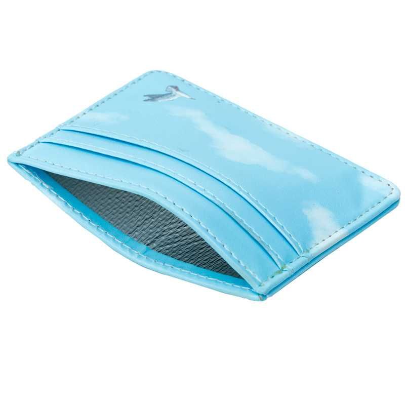 Porta-cartões com protecção RFID Contacless de tecido - Gaivota