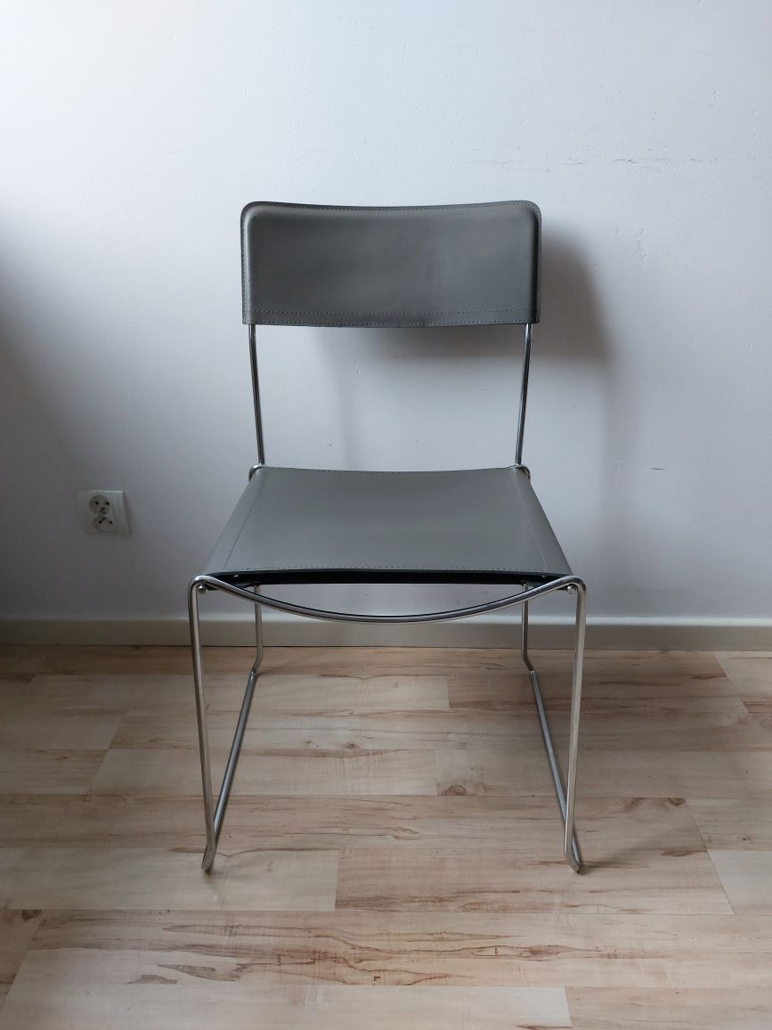 krzesło niemieckiej marki Erberich skóra i chrom