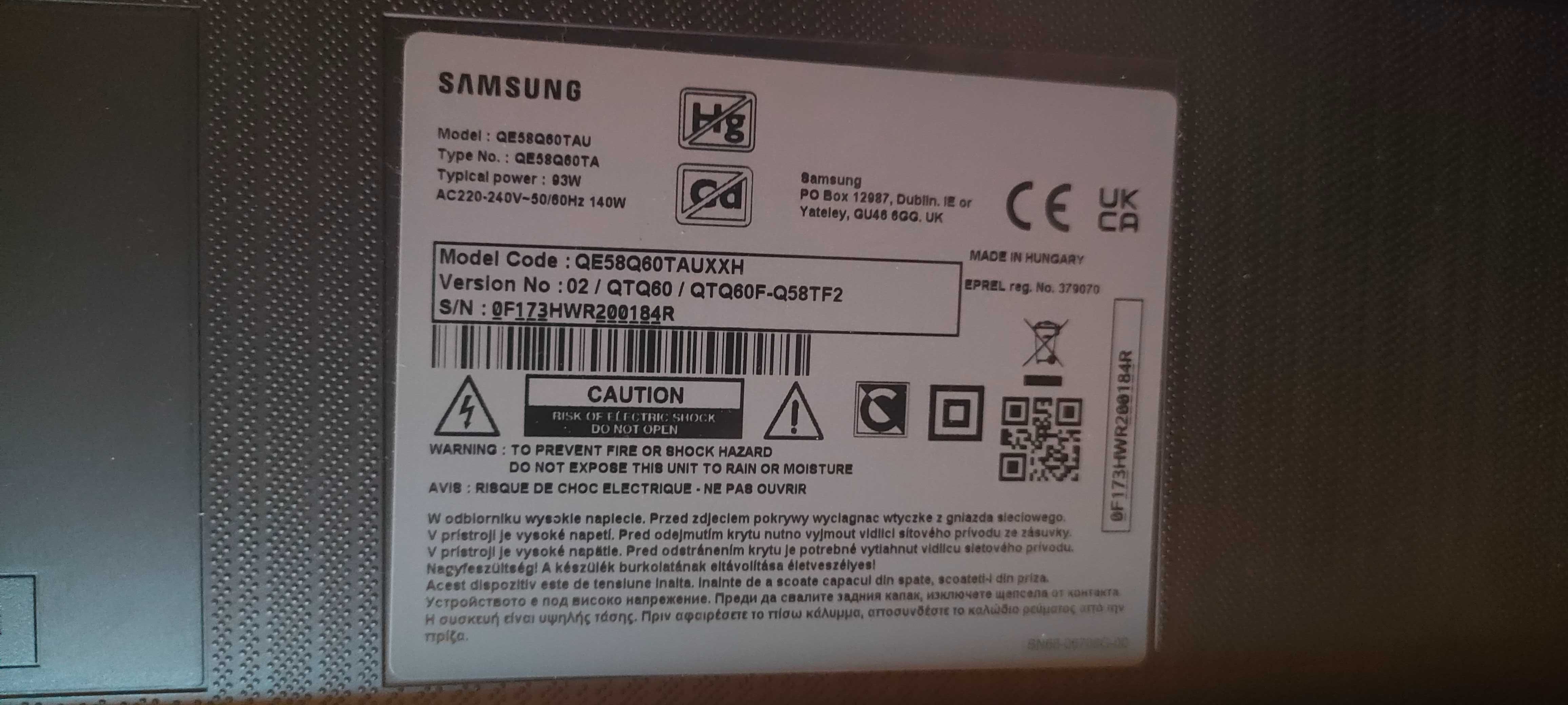 Samsung QE58Q60TAUXXH QLED 58'' 4K Ultra HD Tizen