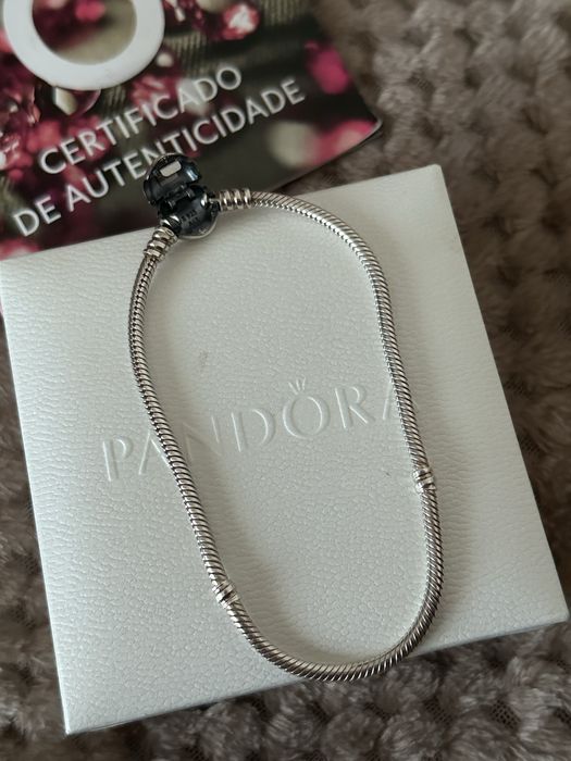Pulseira Pandora Malha Snake com Coração – Tamanho 23 cm