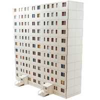 Gotowy model budynku 10 pietrowy - 2 klatki H0 1:87