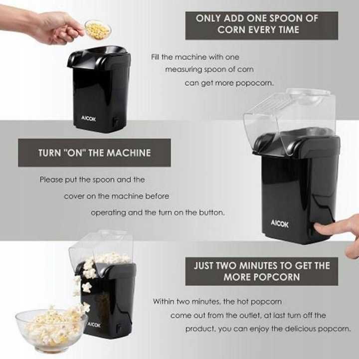 Maszynka do popcornu beztłuszczowa AICOK MY-B001 ,1200 W