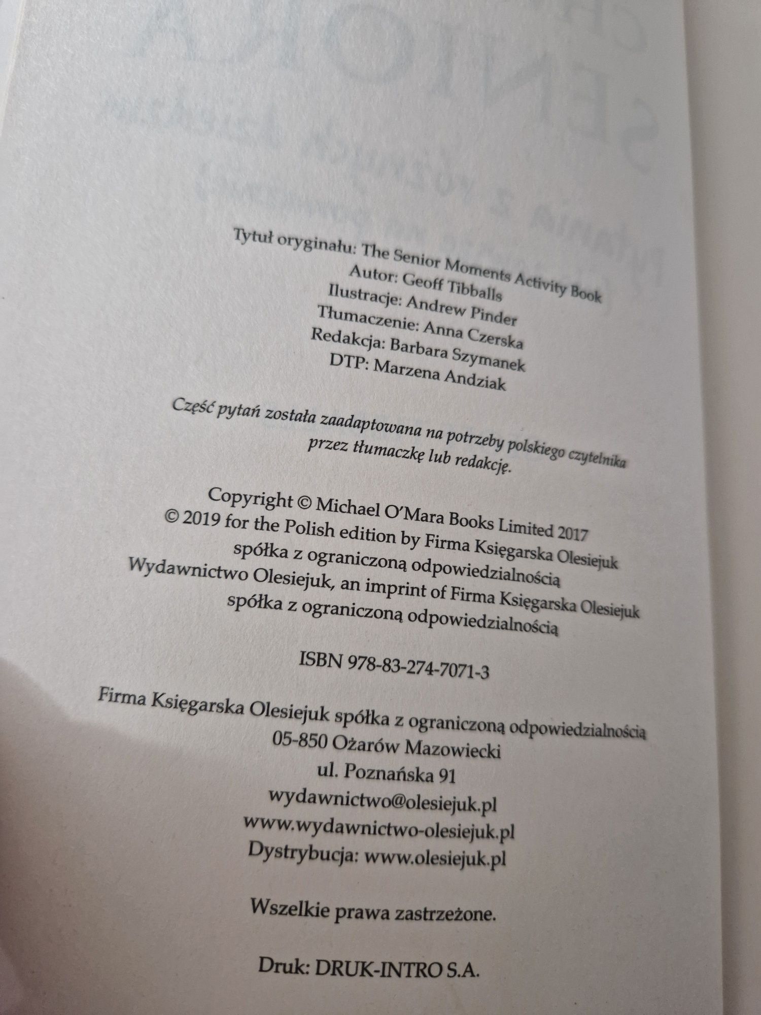 Chwila dla seniora.  Pytania z różnych dziedzin nie zawsze poważnie