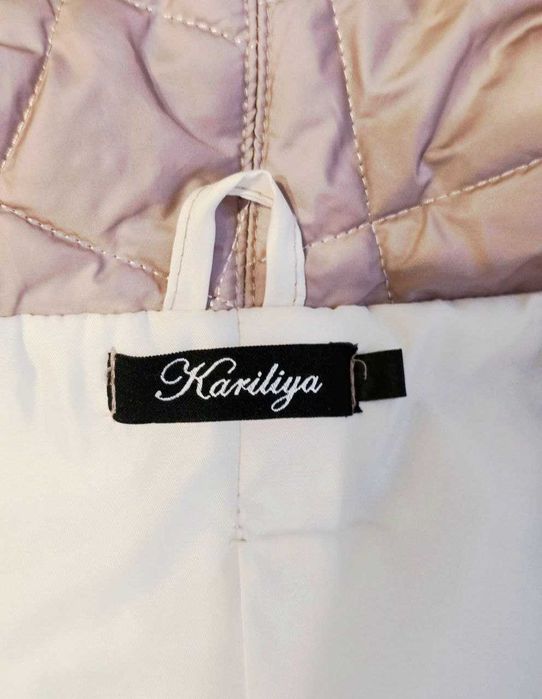 Пальто стьобане колір пудра М 46