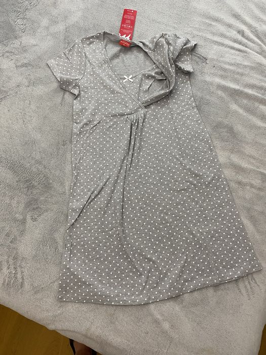 Koszula nocna do karmienia, Muzzy, ciąża rozmiar S,M,L,XL kolor szary