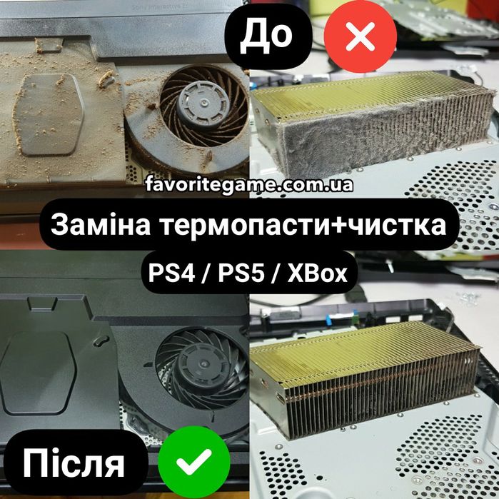 Чистка / заміна термопасти / ігрова приставка PS4, PS5, Playstation