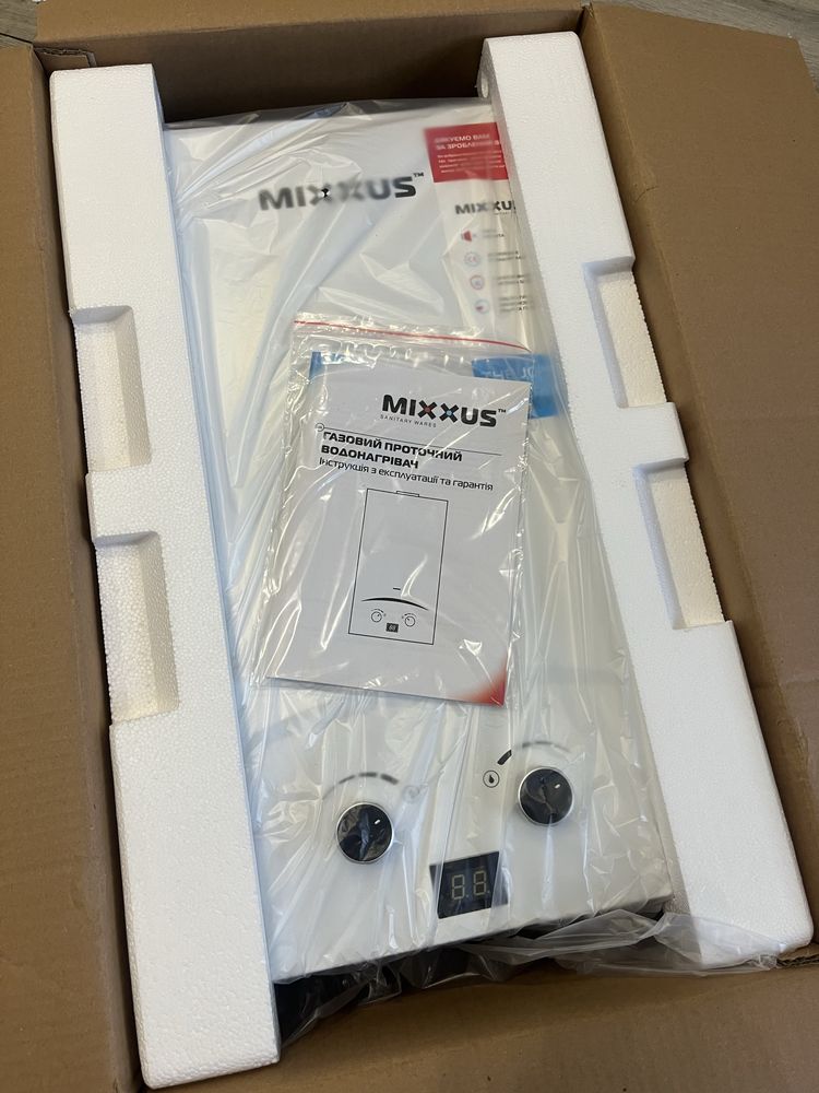Газова колонка Mixxus Basic 10л водонагрівач з мідним теплообмінником