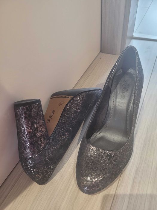 Sprzedam eleganckie,  skórzane buty na obcasie, rozm 37