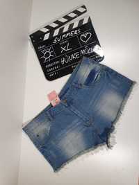 szorty jeans xl/xxl boho koronka hunkemoller