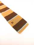Pierre Cardin brązowy kremowy bawełniany krawat knit pi04