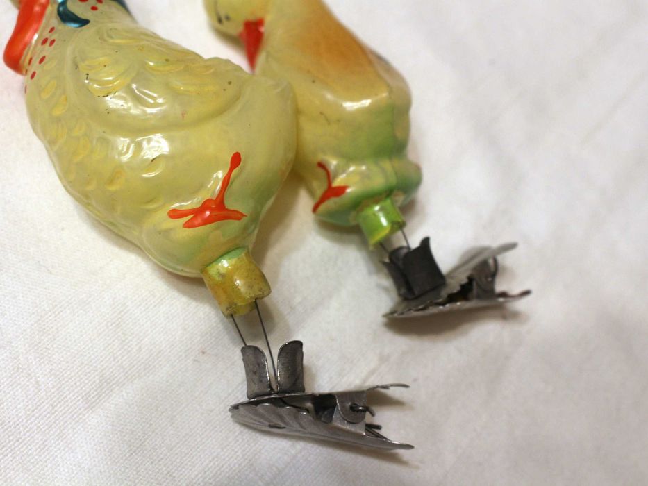 Ёлочные игрушки СССР Утка и Утёнок на прищепках лот