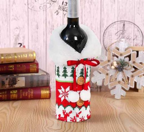 Świąteczna Ozdoba na Butelkę Wina Boże Narodzenie Wigilia