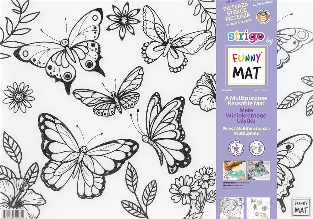 Mata transparentna Motylki Funny Mat STRIGO. Strigo