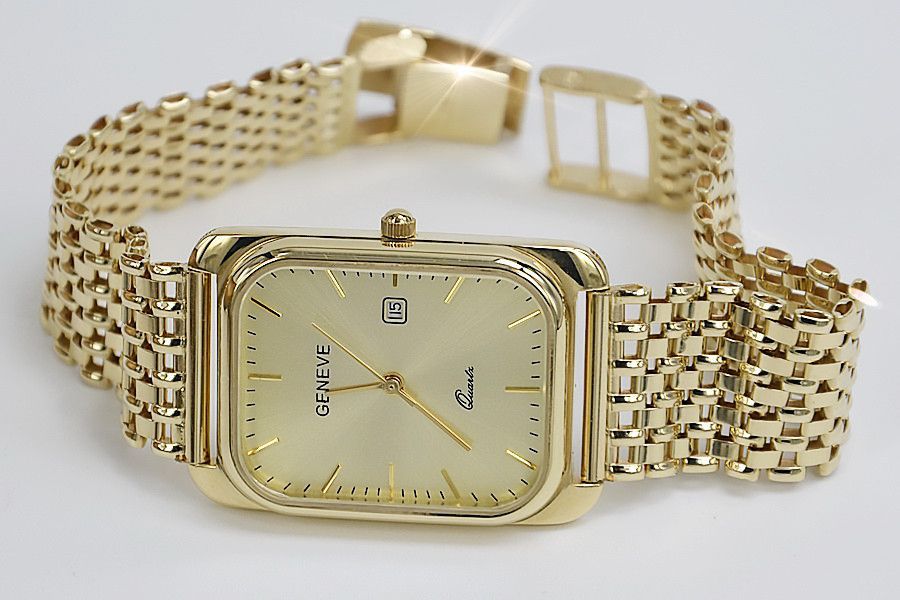 Złoty Zegarek Elegancki Męski Garniturowy Kwadratowy 14K 585 Gdańsk
