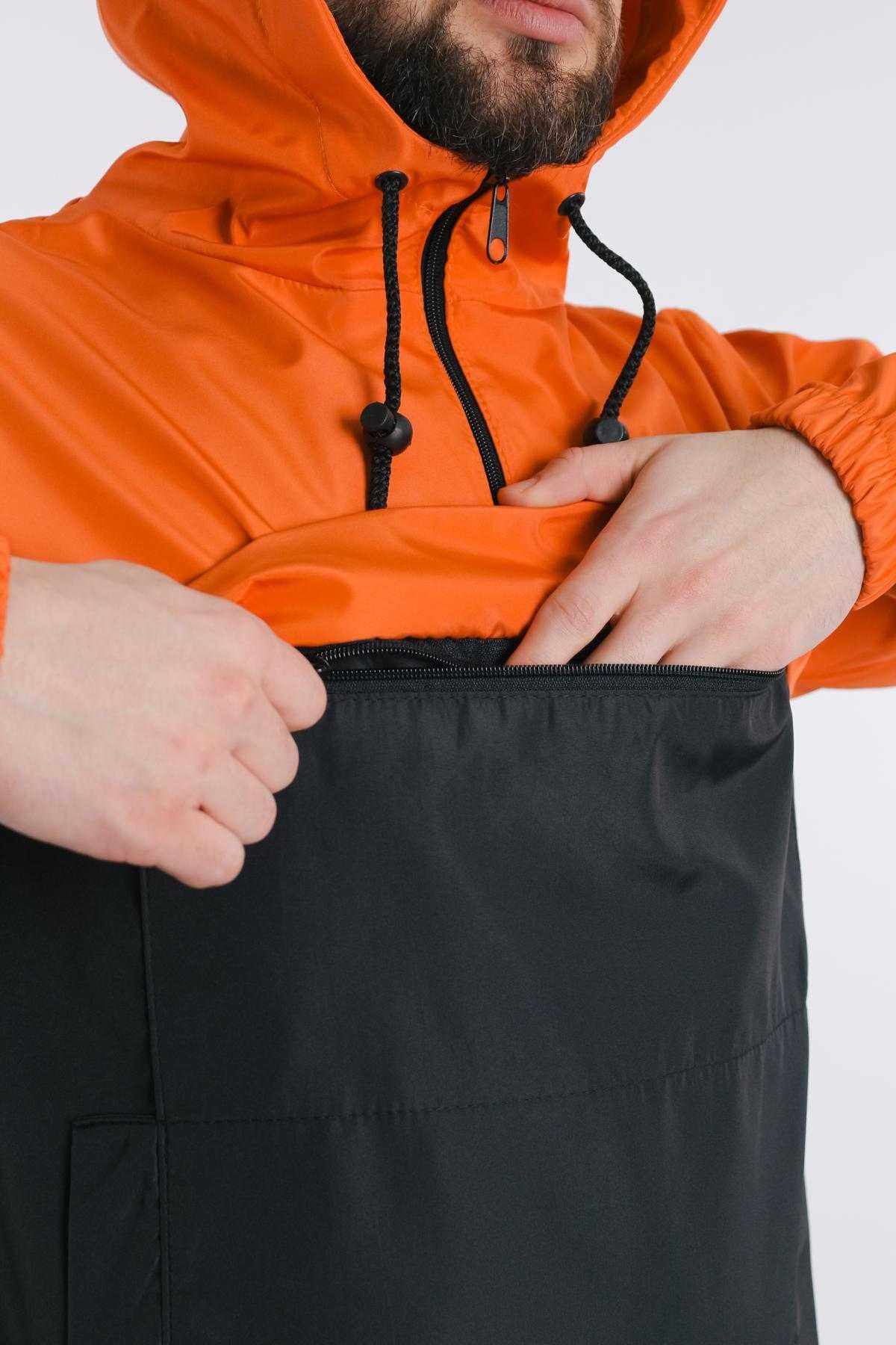 Анорак чоловічий Nike, помаранчево-чорний анорак найк, куртка, nike