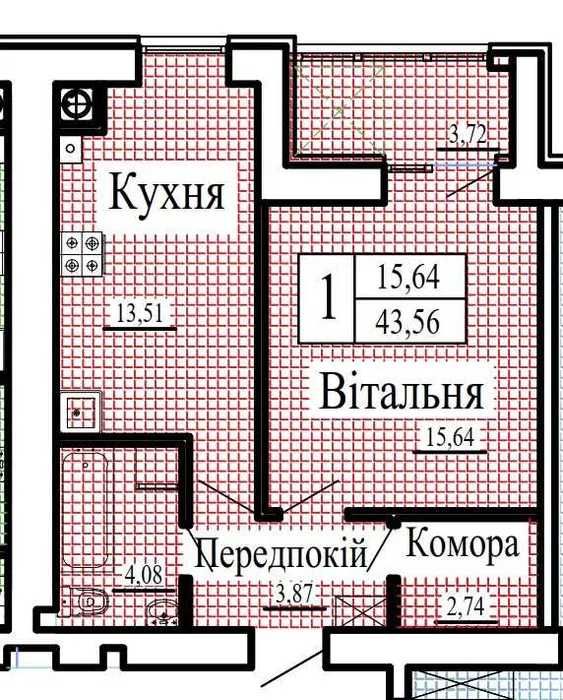 Однокімнатна квартира у ЖК Крила