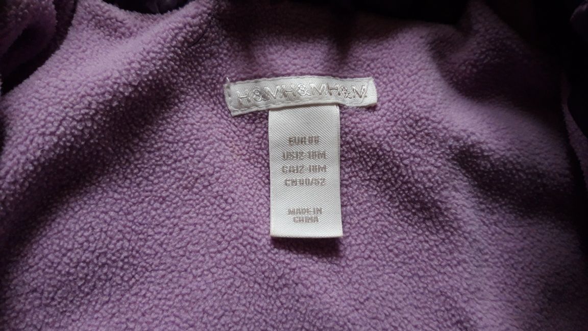 Fioletowa kurteczka dziewczęca H&M na wiosnę r. 86 cm