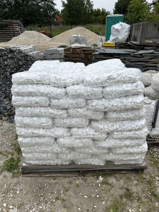 ŚNIEŻNOBIAŁY OTOCZAK GRECKI Thassos Biały Kamień w Workach Grys Żwir