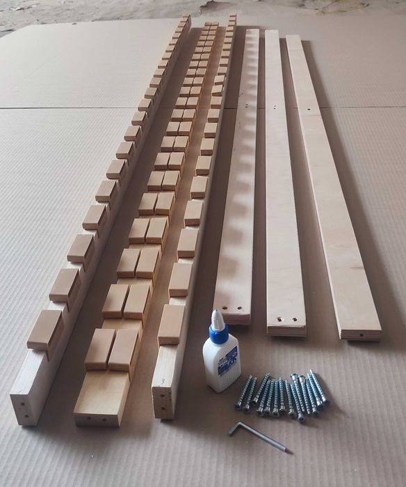 Каркас ліжка дерев'яний з ортопедичними ламелями без ніжок