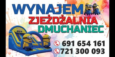 Wynajem Dmuchaniec zjeżdżalnia Minionki