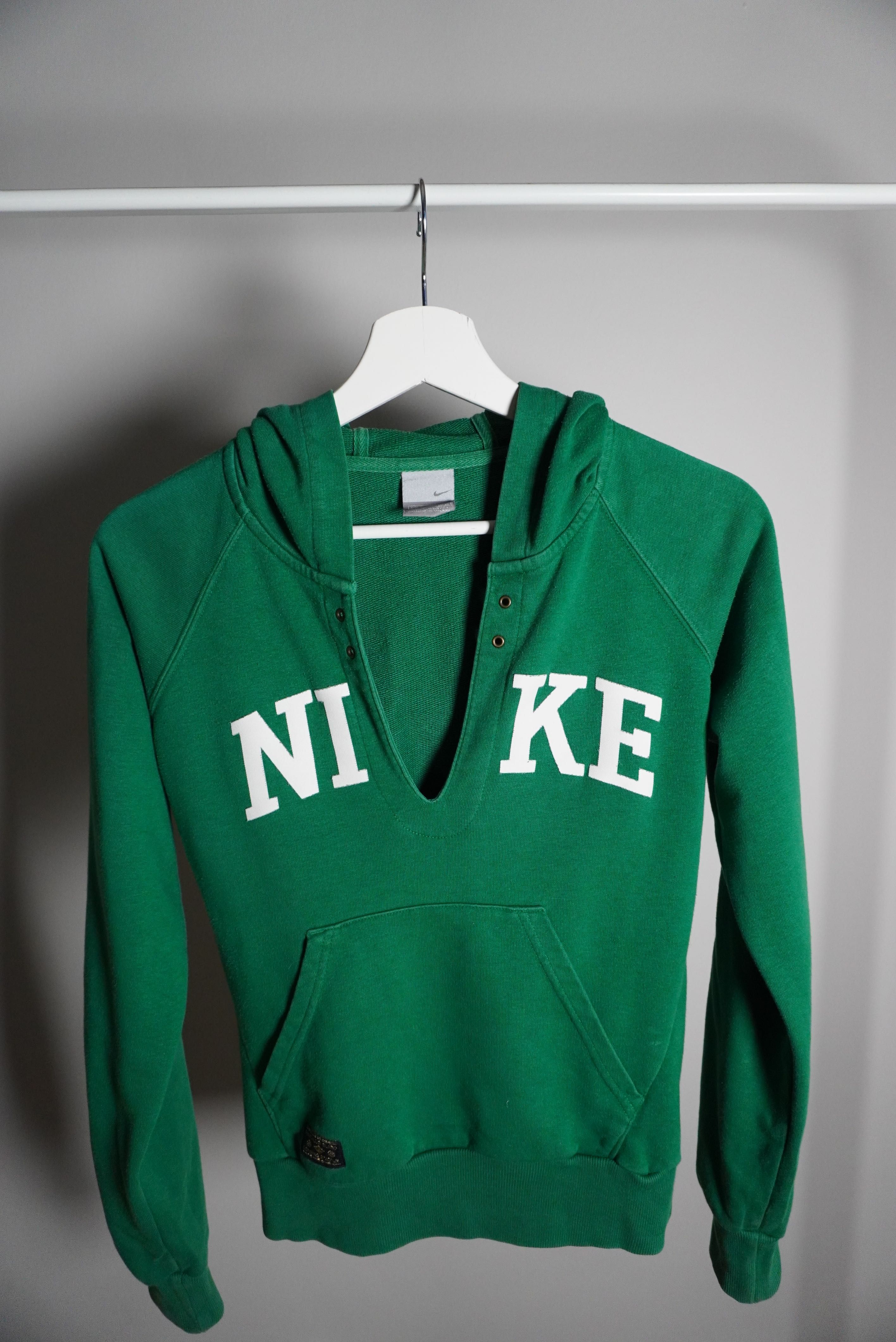 Nike bluza damska hoodie vintage y2k zielona napis logo S