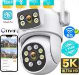 Podwójna kamera zewnętrzna obrotowa WiFi 10MP do monitoringu alarm