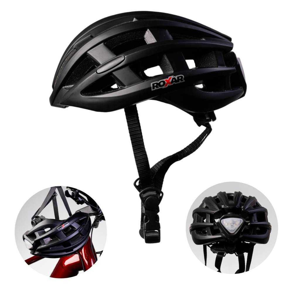 Kask rowerowy ROXAR STREET czarny matowy rozm.M (54-57cm) z LED