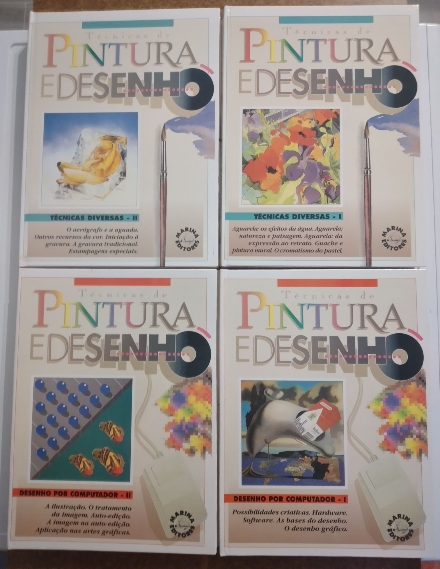 Técnicas de pintura e desenho - 8 livros novos