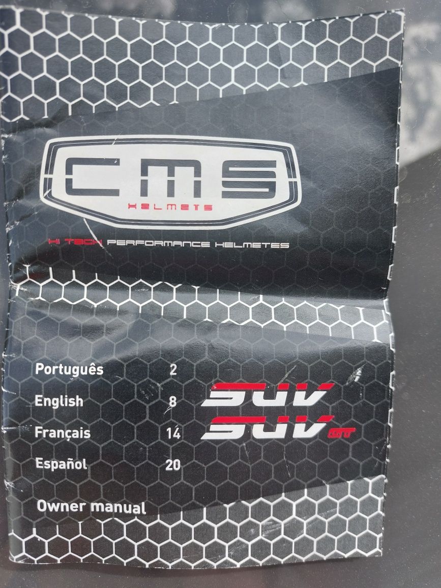 Capacete de mota branco CMS