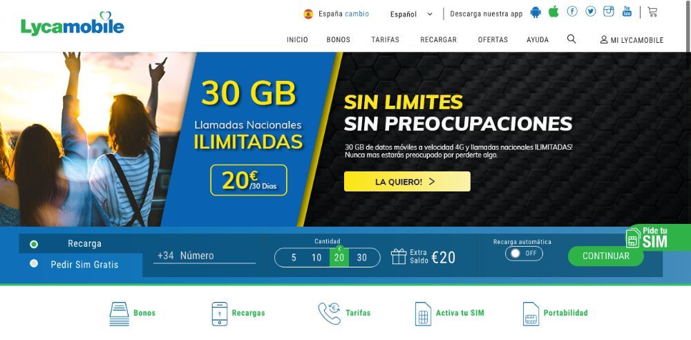 LycaMobile Starter Hiszpania ES España SIM Card Prepaid