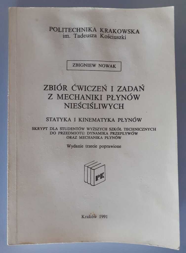 Zbiór ćwiczeń i zadań z mechaniki płynów nieściśliwych