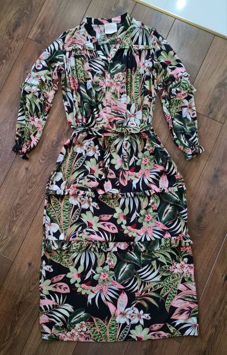 Bizuu długa sukienka maxi luźny krój S