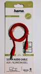 Kabel AUX audio typ Jack 3.5 mm SLIM CZERWONY