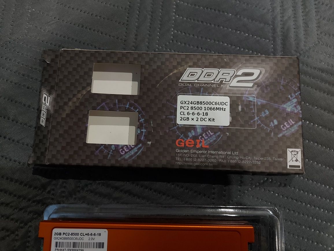 Pamięć Komputerowa DDR2 Geil PC2-8500 Dual Channel 2x 2GB 1066MHz BOX