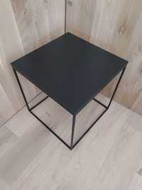Stolik kawowy loft czarny biały metalowy ze stali blat