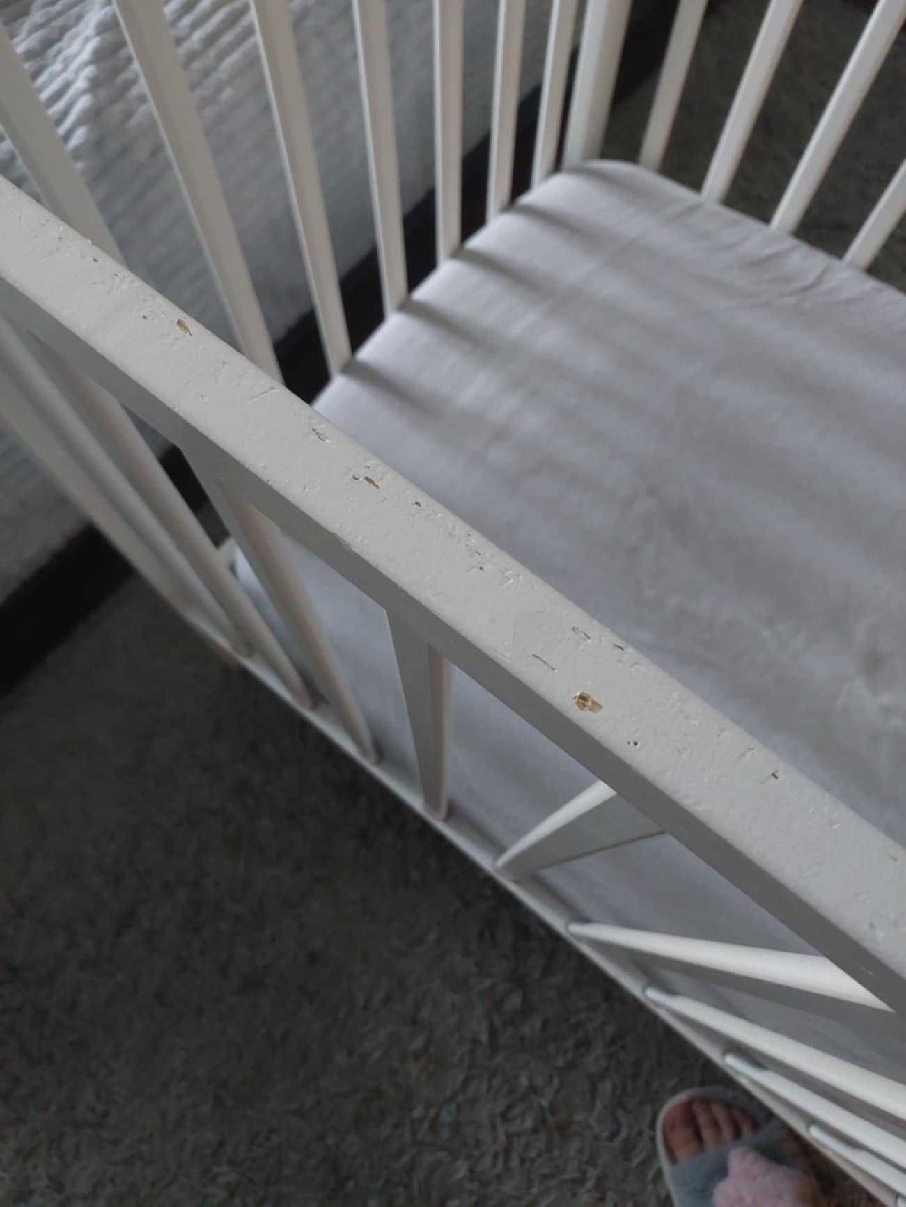 Łóżeczko dziecięce, 3 poziomy, 120x60, materac, przewijak, karuzela