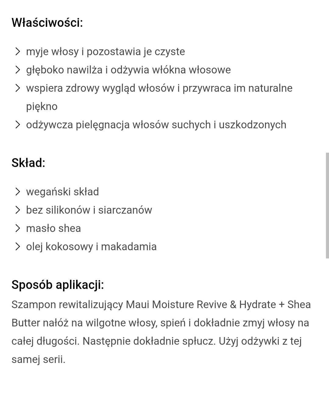 Szampon odżywka do włosów Maui Moisture Revive & Hydrate + Shea Butter
