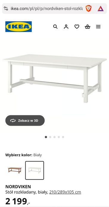Gratis dostawa w GW i wniesienie Stół Ikea Nordviken Rozkładany Biały