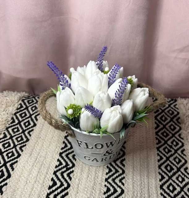 Мильна композиція - Букет тюльпанів з лавандою