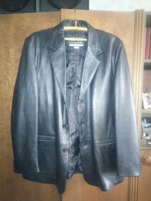 Кожаный мужской пиджак