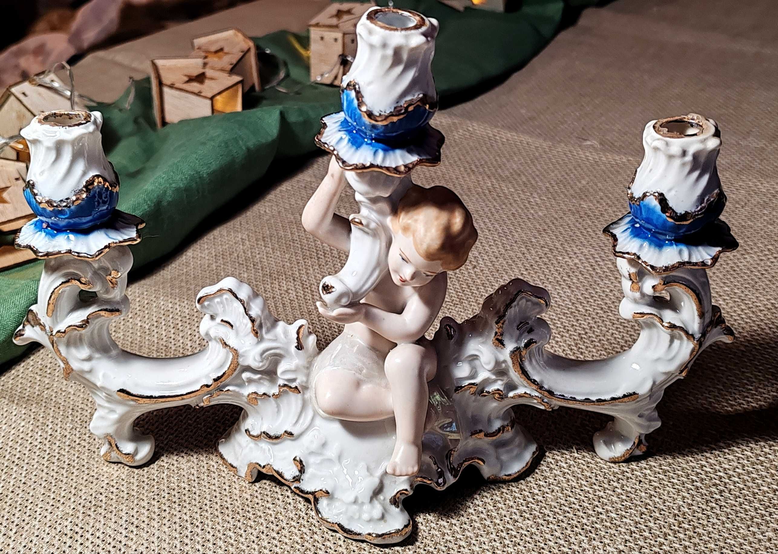 Porcelanowy świecznik ARPO Rumunia lata 80
