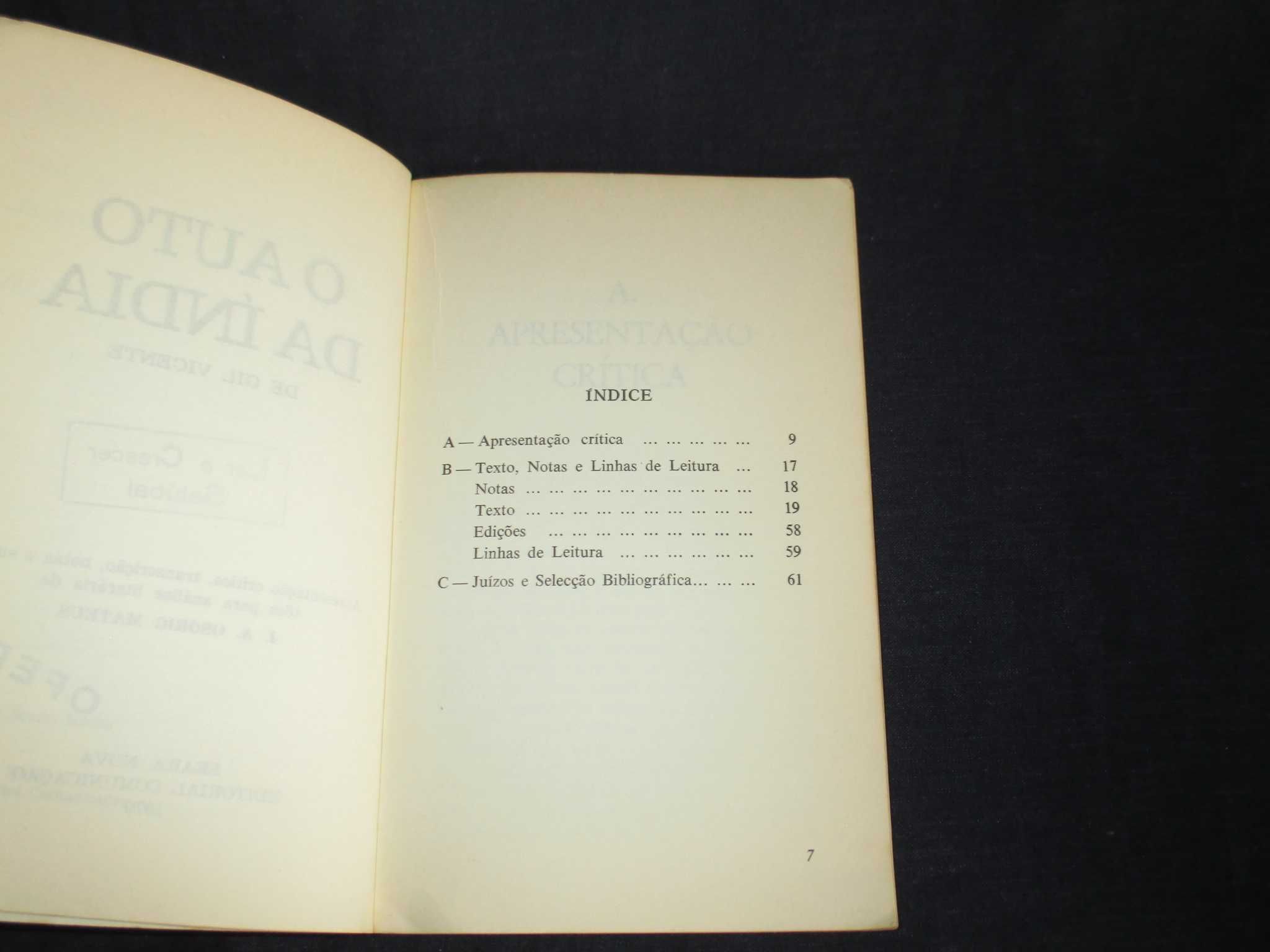 Livro Auto da Índia de Gil Vicente Osório Mateus