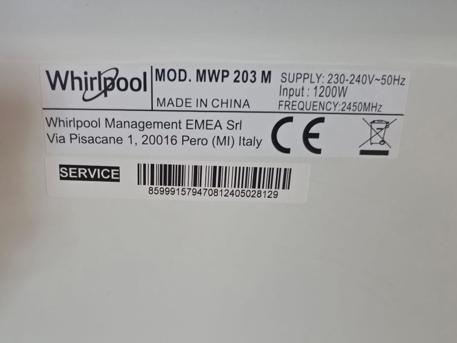 Kuchenka mikrofala Whirlpool MWP 203 M
