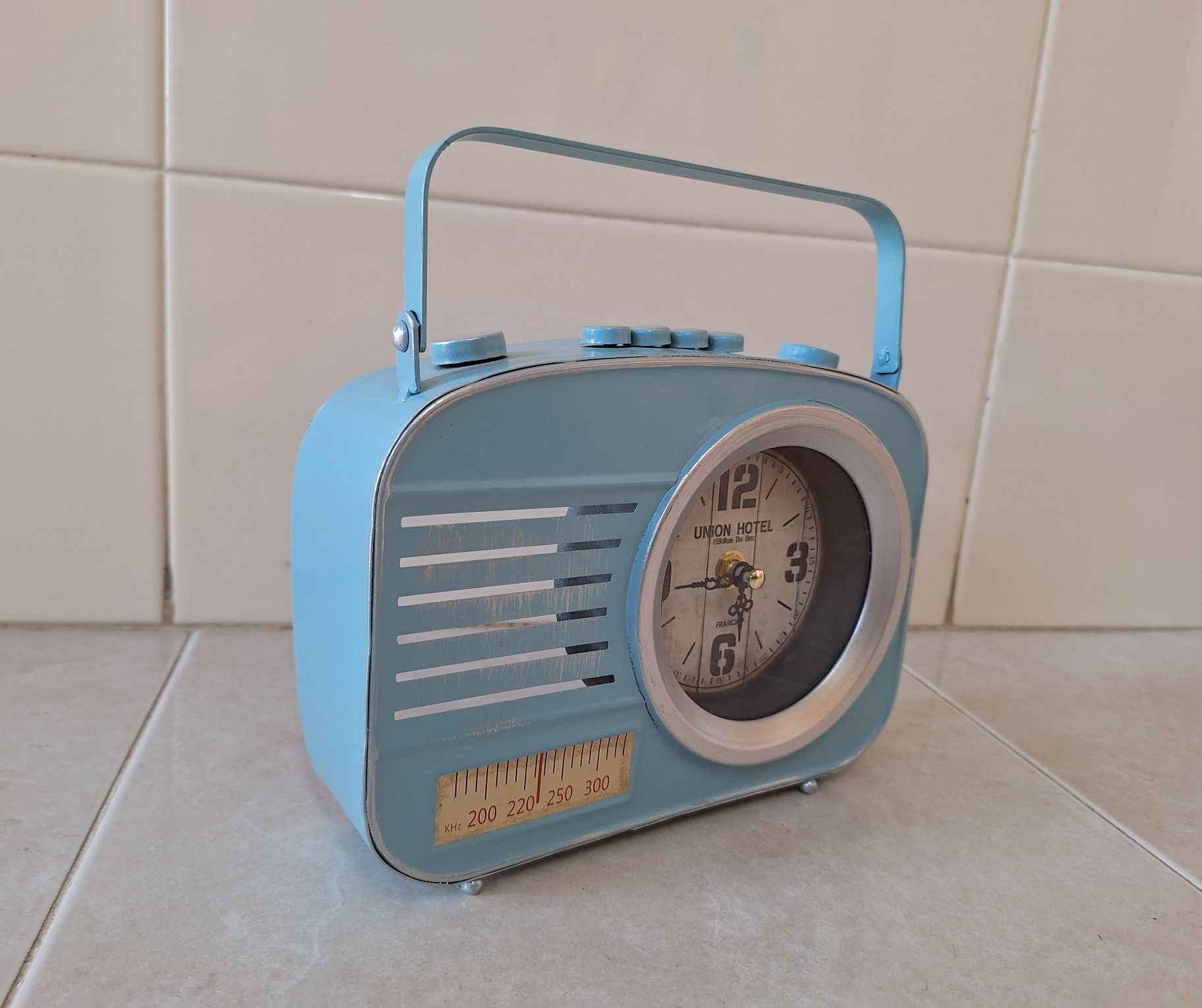 Relógio Rádio Vintage Azul