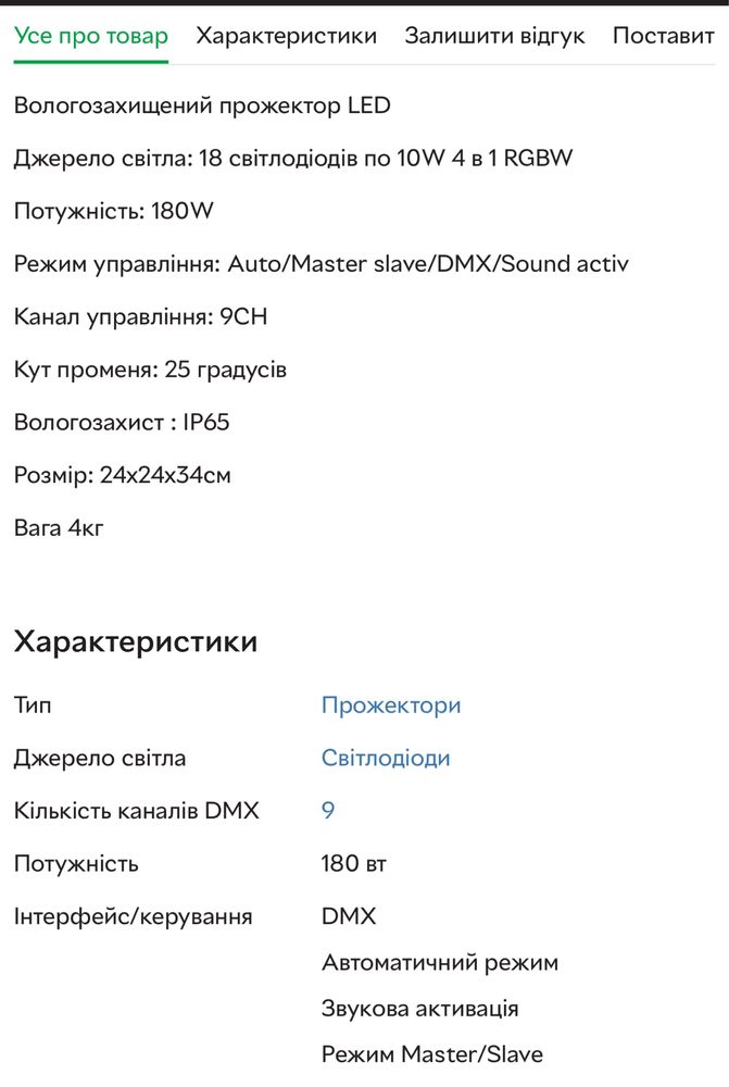 LED прожектор STLS par