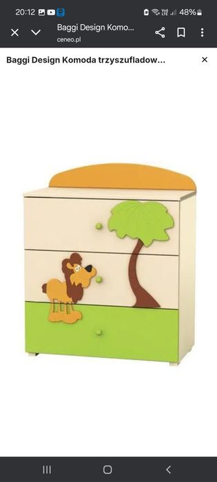 Meble dziecięce baggi africa łóżeczko + komoda