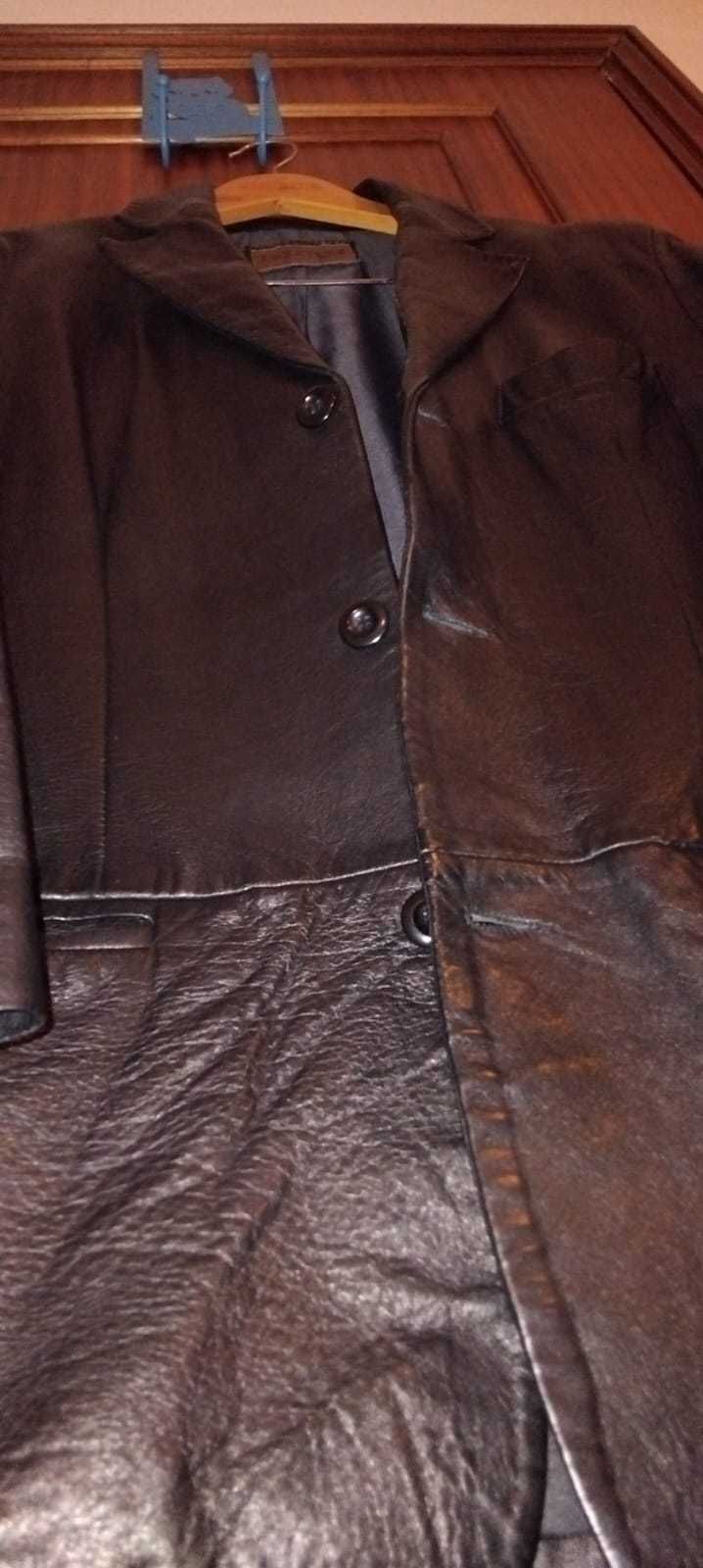Casaco preto de pele genuína / marca Orix