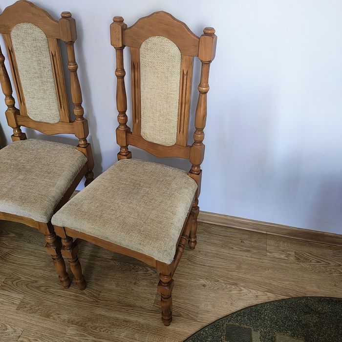 Komplet krzeseł 6 sztuk drewnianych, jasne