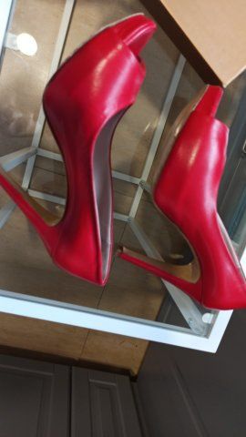 Szpilki czerwone venezia, skóra cielęca 37